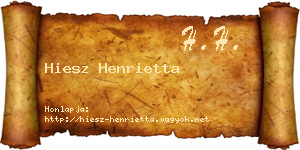 Hiesz Henrietta névjegykártya