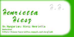 henrietta hiesz business card